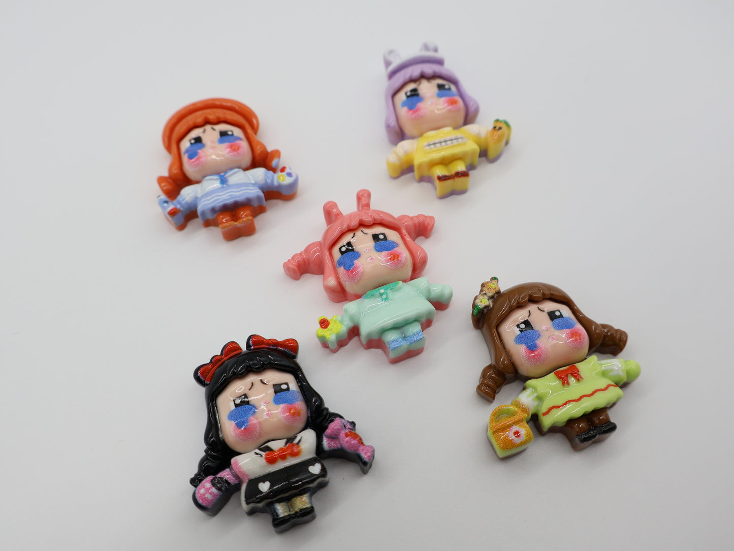 Cry Girls Shaped Resin Charm for DIY Crafts|
