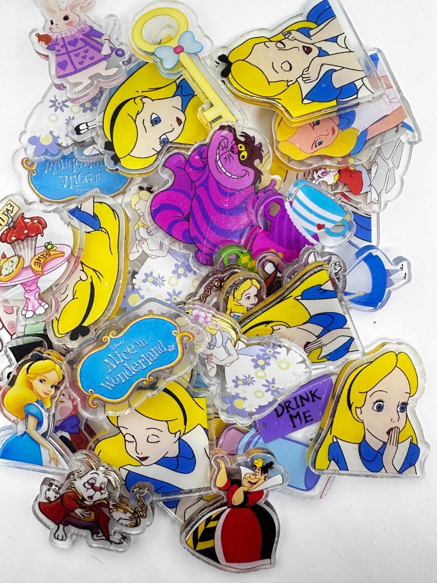 Acrylic Alice Theme Charms for DIY - Set of 10 Double - Sided Charms - Envoga Handbags