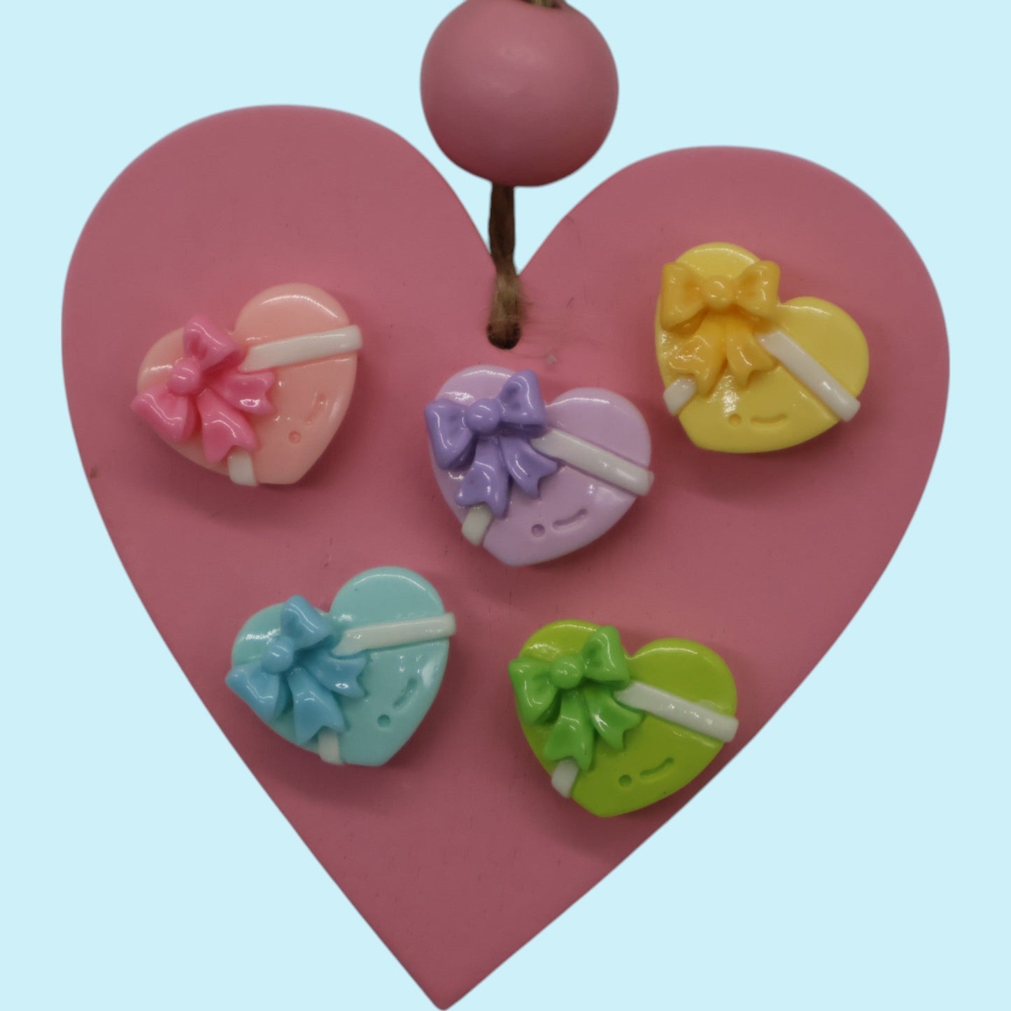 Heart Box with Bow Resin Charm| 5 pieces - Envoga Handbags