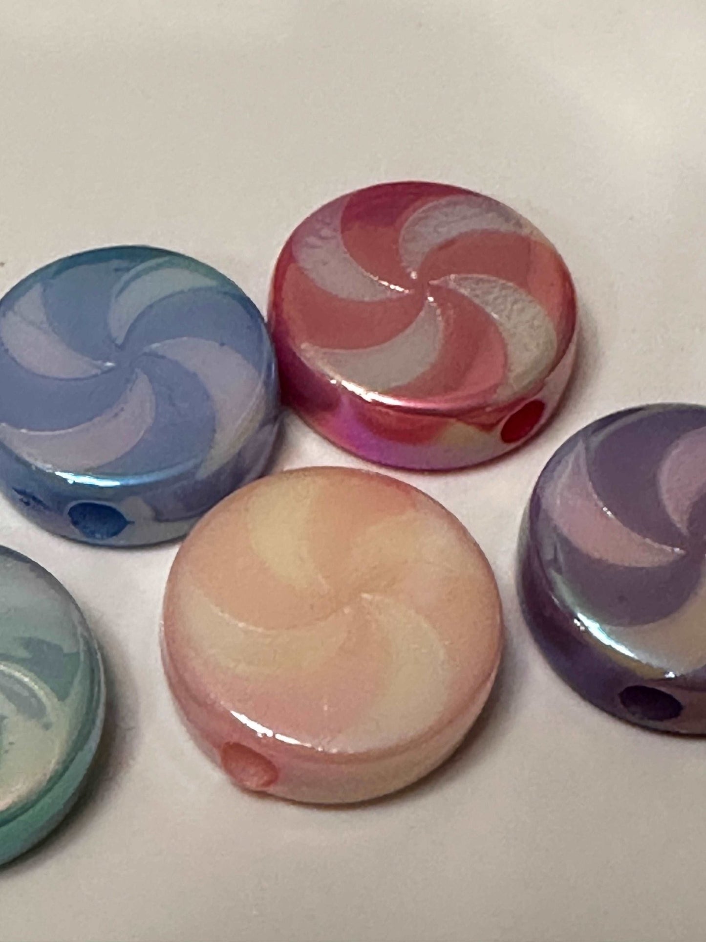 Peppermint Shape Acrylic Beads - Envoga Handbags