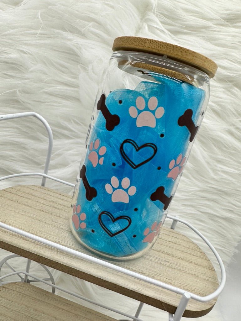 Pet Paws Love Glass Can Beverage Cup - Envoga HandbagsGlassware