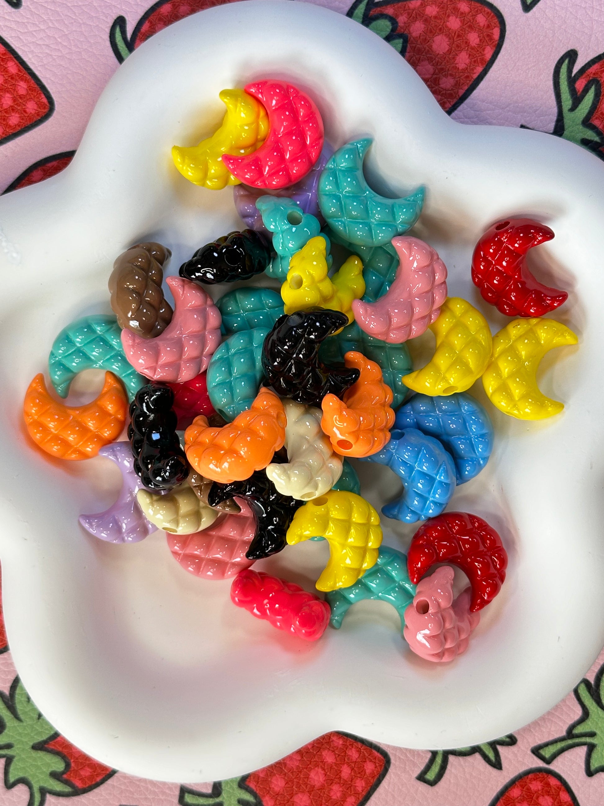 Colorful Half Moon Beads