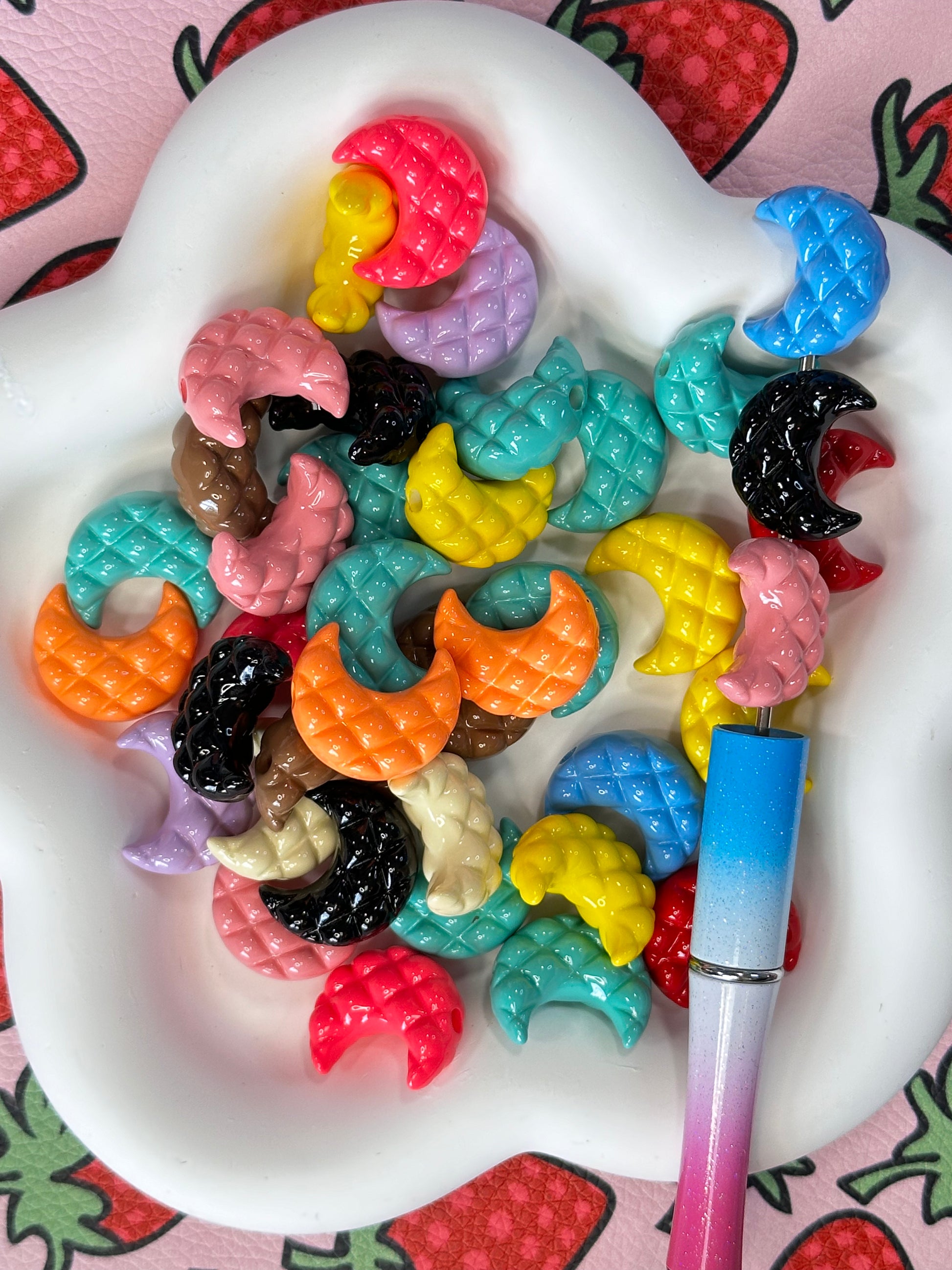 Colorful Half Moon Beads