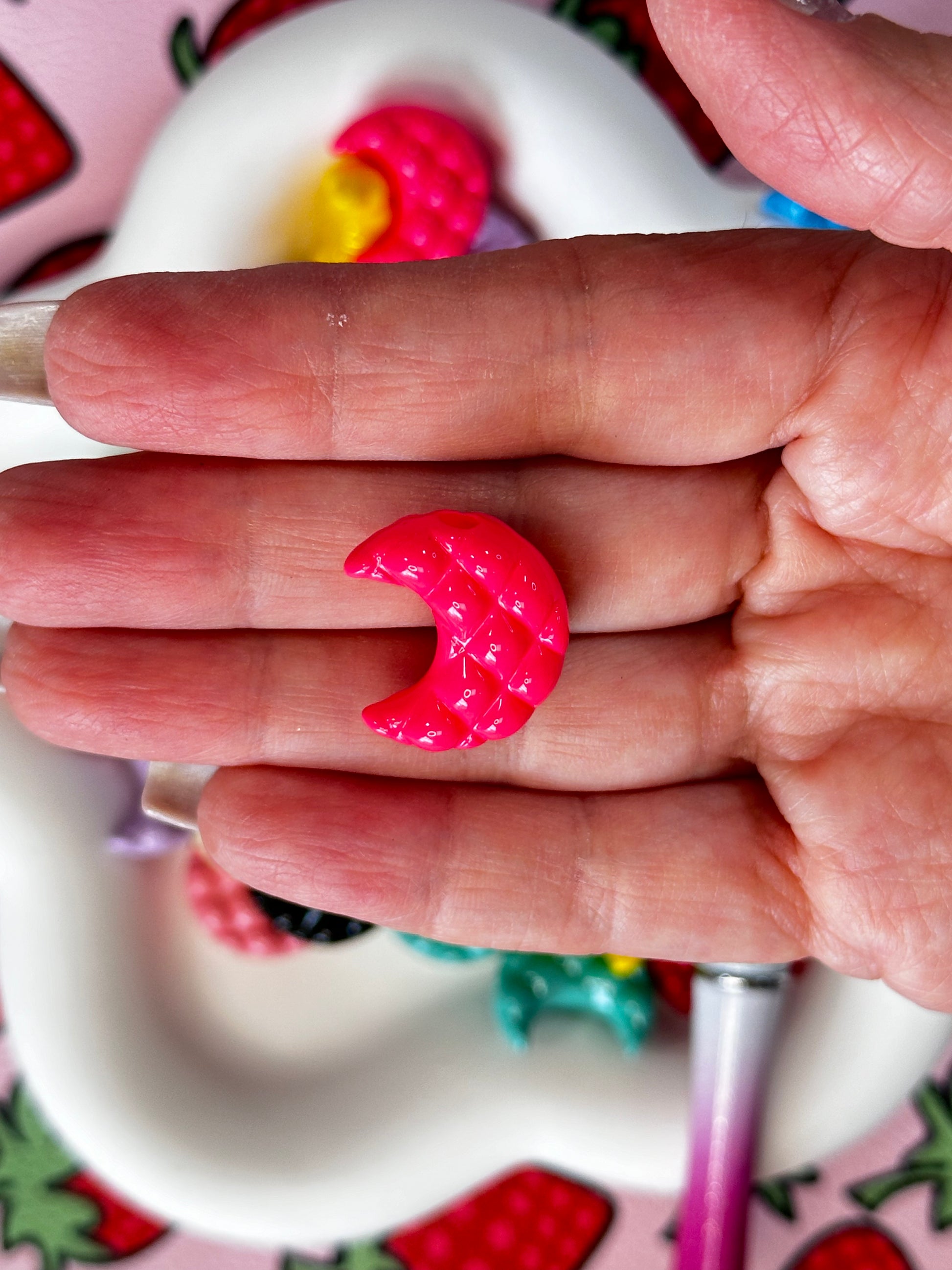 Colorful Half Moon Beads