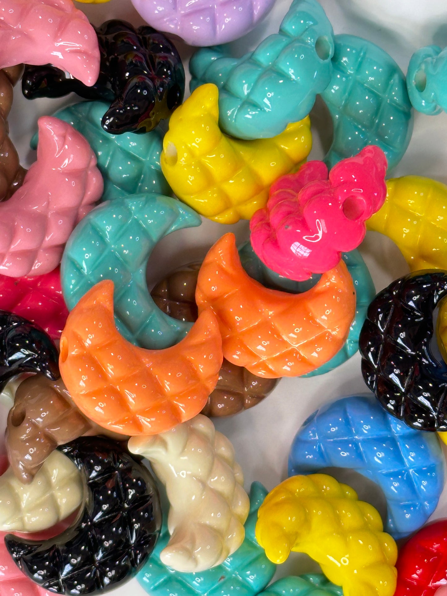 Colorful Half Moon Beads