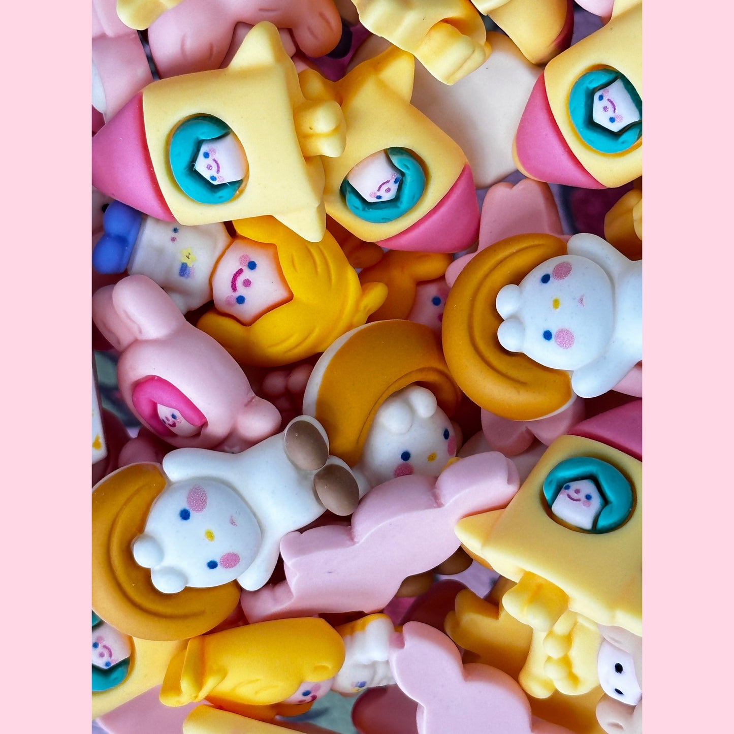 Space Girl Flat Back Charms 6 Pcs