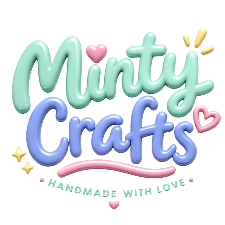 Minty Crafts Logo in mint and blue color
