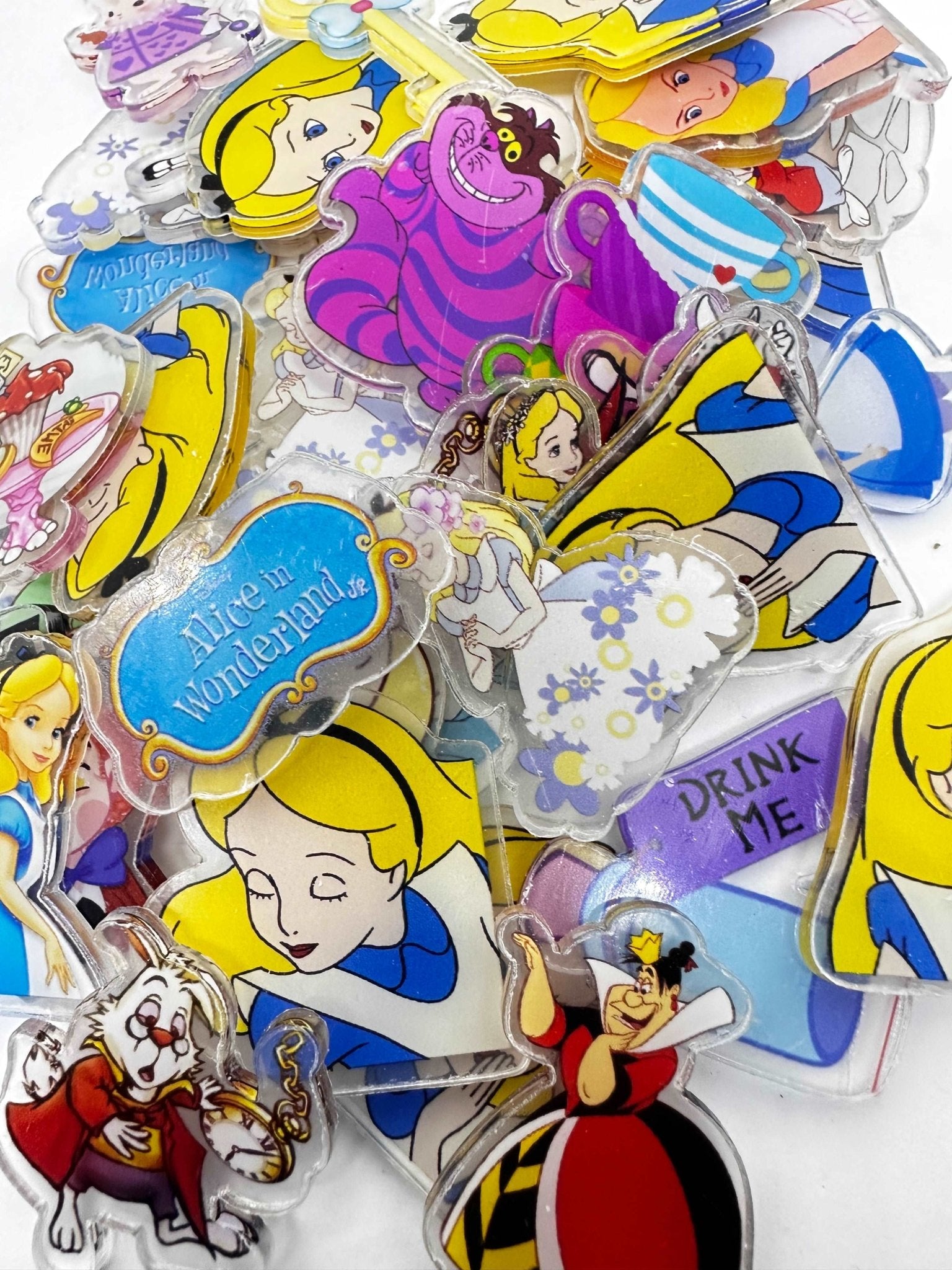 Acrylic Alice Theme Charms for DIY - Set of 10 Double - Sided Charms - Envoga Handbags