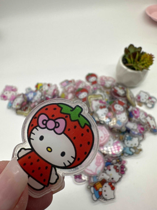 Acrylic Charms for DIY |Kawaii Kitty Cat Theme | 10 pieces - Envoga Handbags