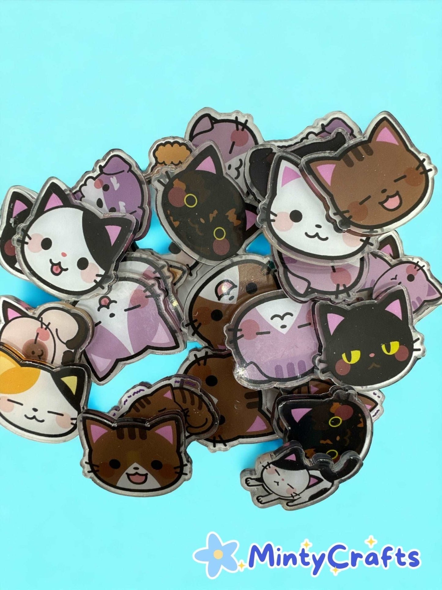 Acrylic Charms for DIY | Kitty Cat Theme | 10 pieces - Envoga HandbagsFlatback Charms