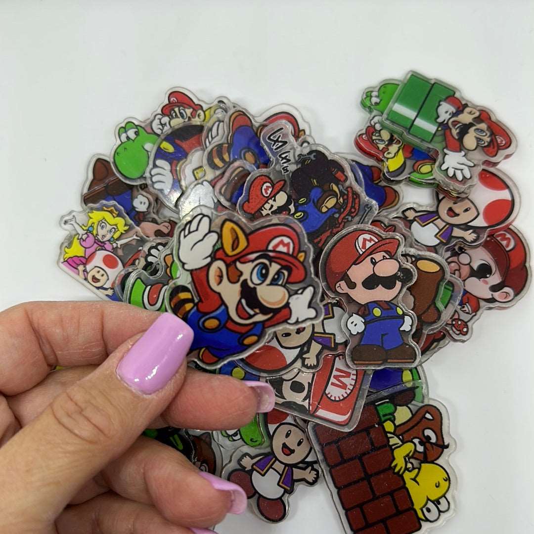Acrylic Charms for DIY |Video Games Theme | 10 pieces - Envoga Handbags