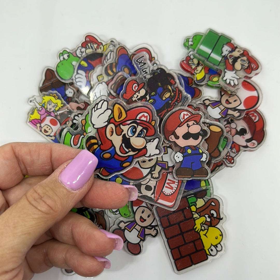 Acrylic Charms for DIY |Video Games Theme | 10 pieces - Envoga Handbags
