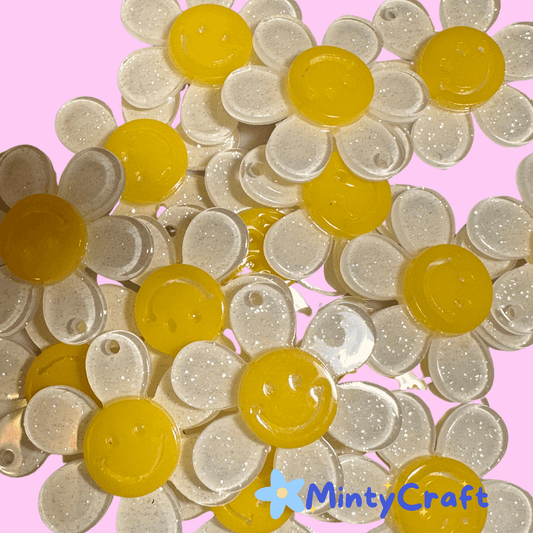 Acrylic Happy Daisy Charms for DIY, Make Keychains, Decorate paperclips, keychains, earrings - Envoga HandbagsPendants