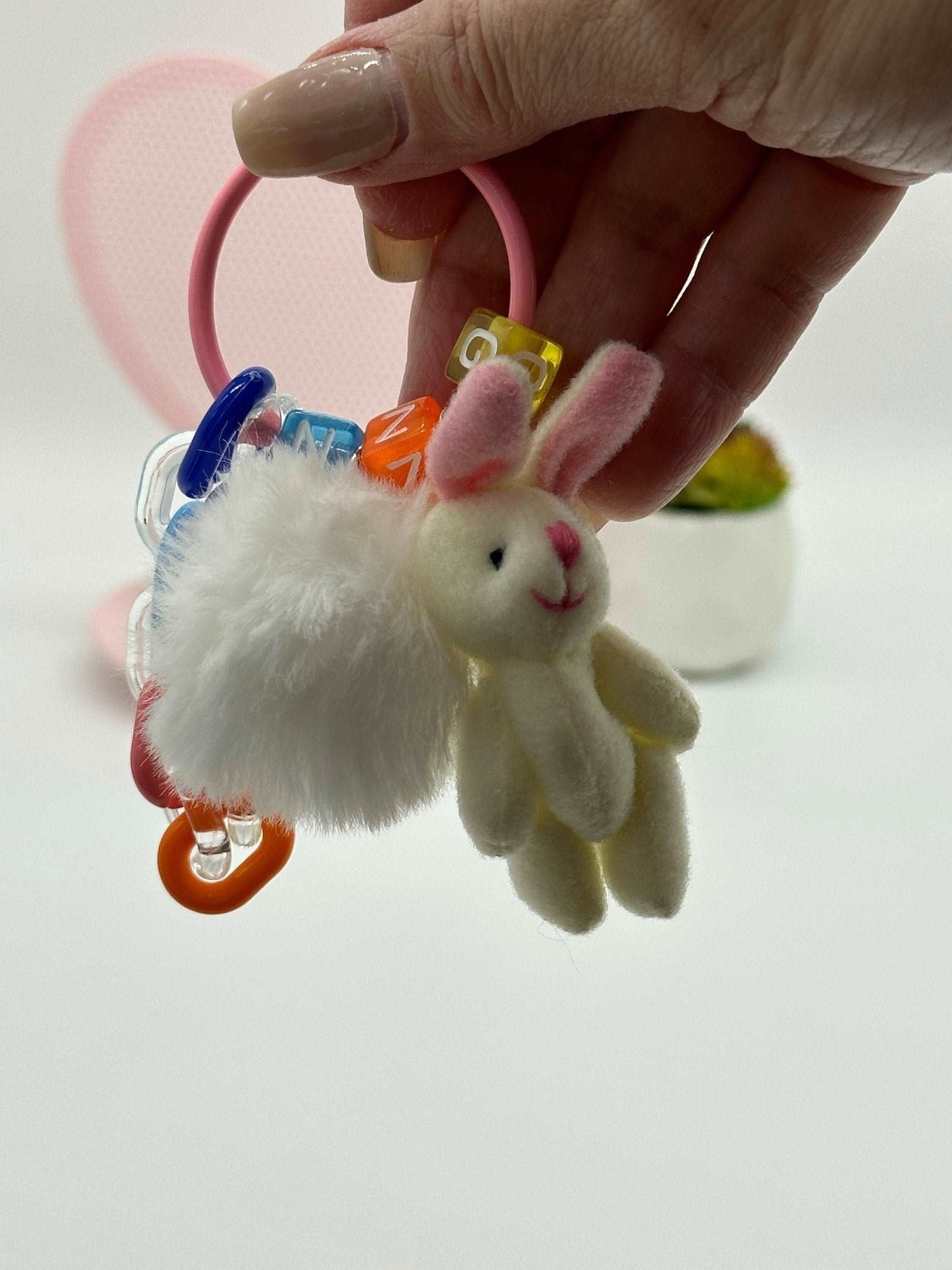 Beaded keychain, gifts for daughter, gift for a girlfriend, purse, charm, phone, charm, bunny keychain - Envoga Handbags