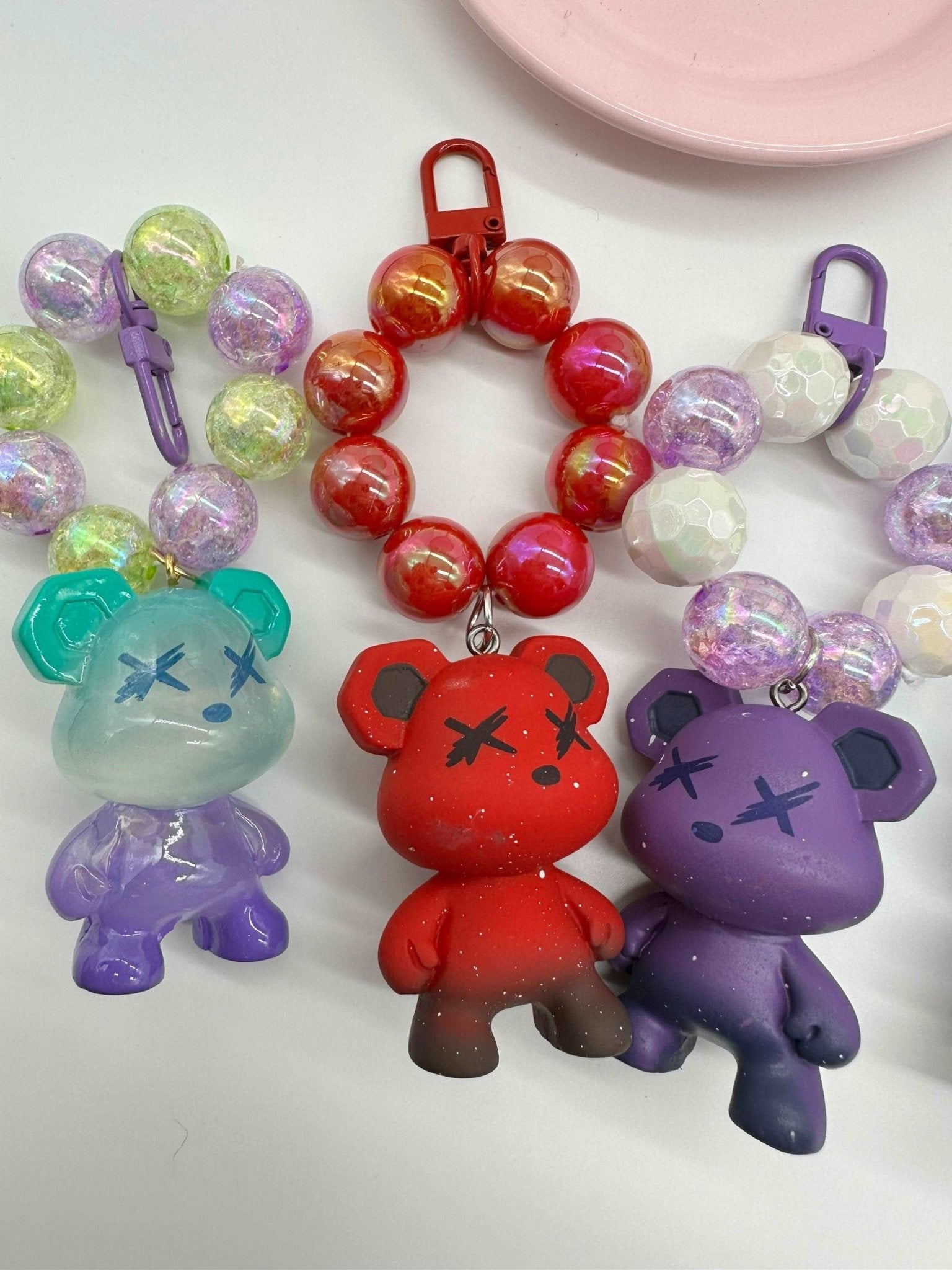 Beaded keychain, gifts for daughter, gift for a girlfriend, purse, charm, phone, charm, laser bear keychain - Envoga Handbags