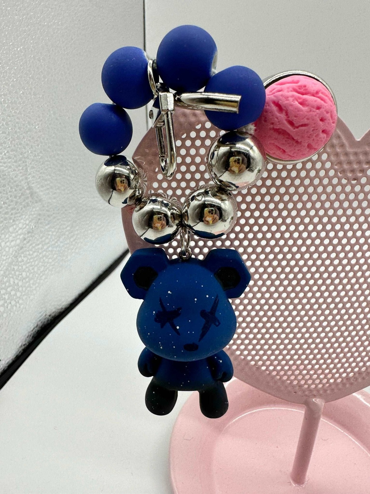 Beaded keychain, gifts for daughter, gift for a girlfriend, purse, charm, phone, charm, laser bear keychain - Envoga Handbags