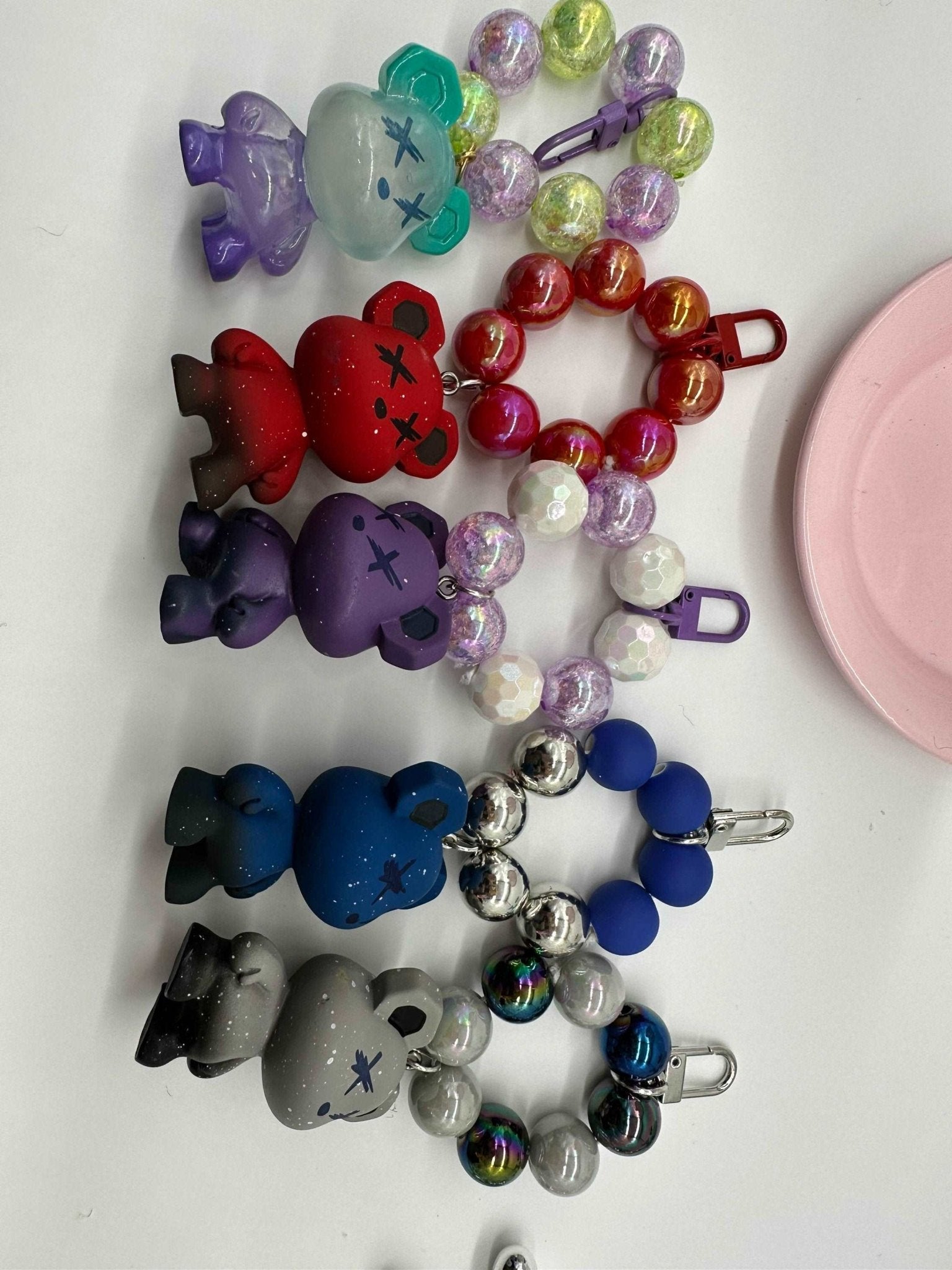 Beaded keychain, gifts for daughter, gift for a girlfriend, purse, charm, phone, charm, laser bear keychain - Envoga Handbags
