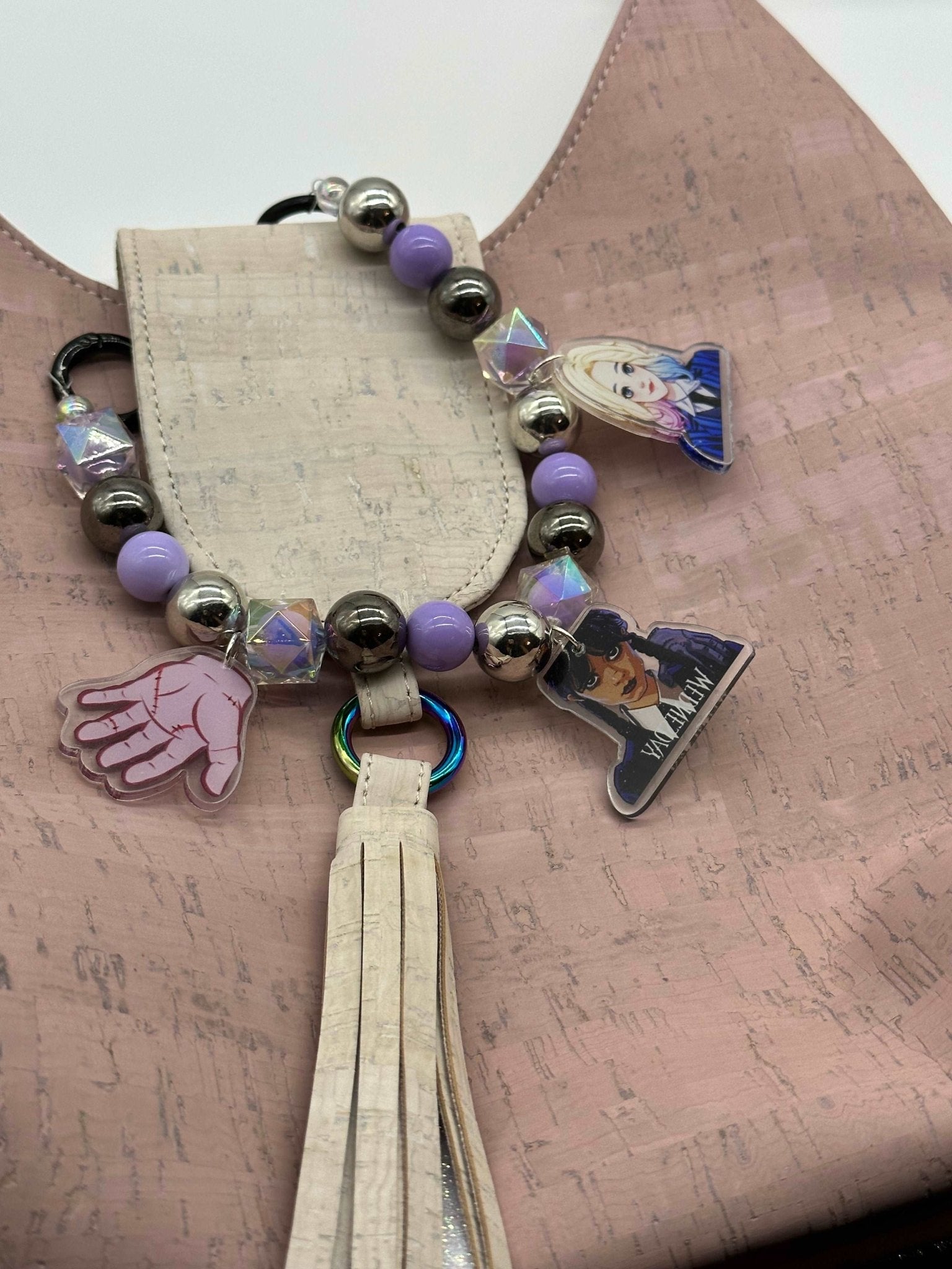 Beaded keychain, gifts for daughter, gift for a girlfriend, purse, charm, phone, charm, Wednesday bead charm Envoga Handbags