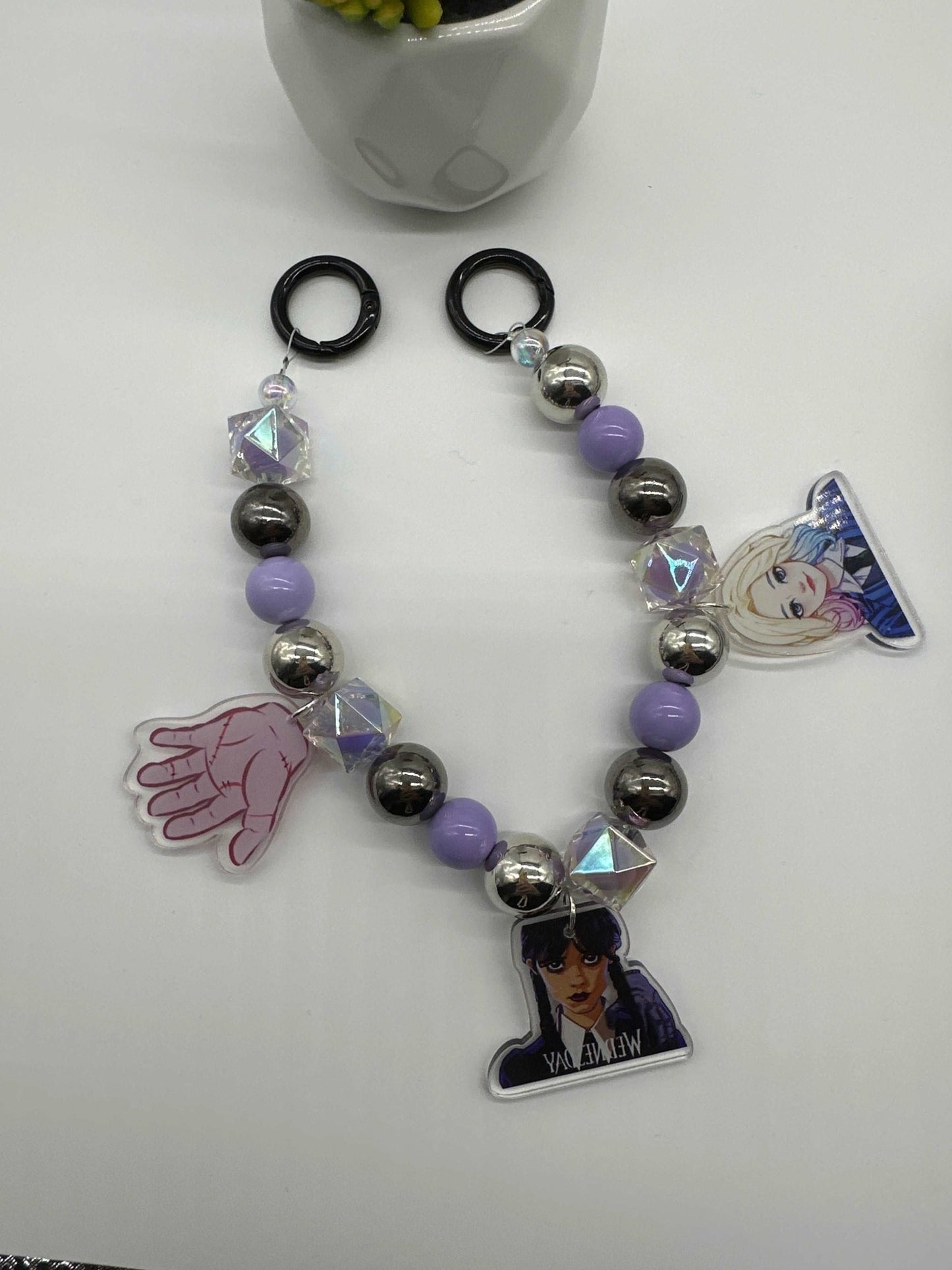 Beaded keychain, gifts for daughter, gift for a girlfriend, purse, charm, phone, charm, Wednesday bead charm Envoga Handbags