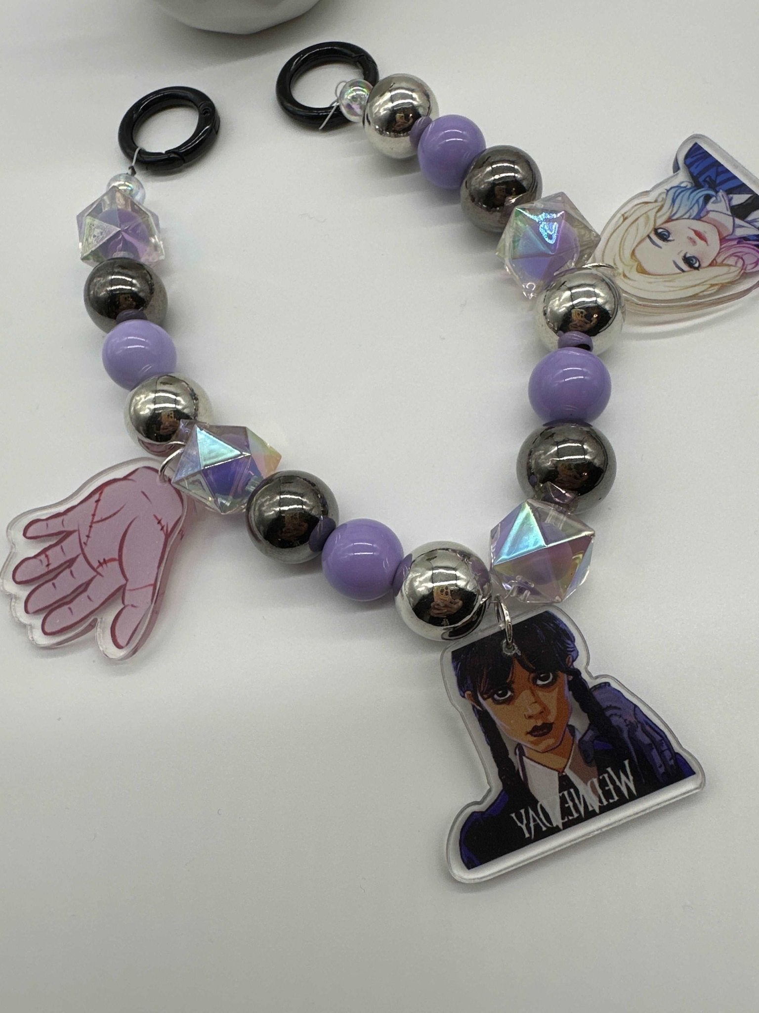 Beaded keychain, gifts for daughter, gift for a girlfriend, purse, charm, phone, charm, Wednesday bead charm Envoga Handbags