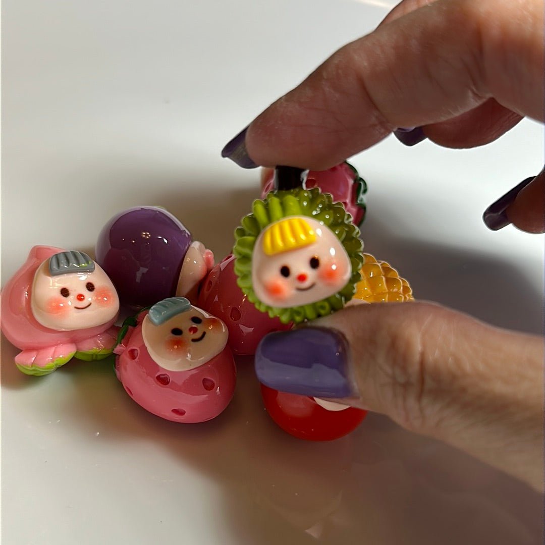 Chubby Babies Fruit Charms - Envoga HandbagsFlatback Charms