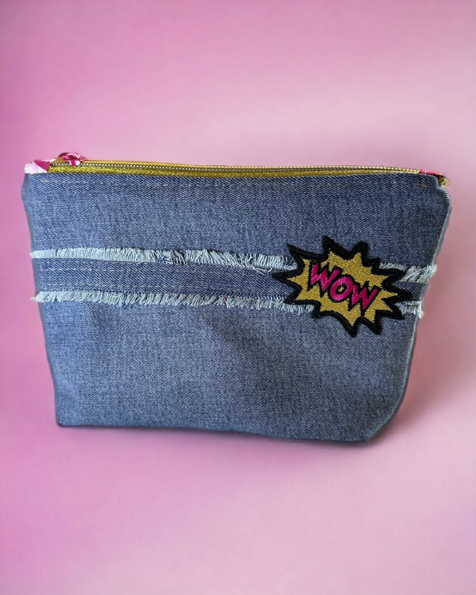 Stylish Denim Zipper Pouch | Upcycled – Minty Crafts