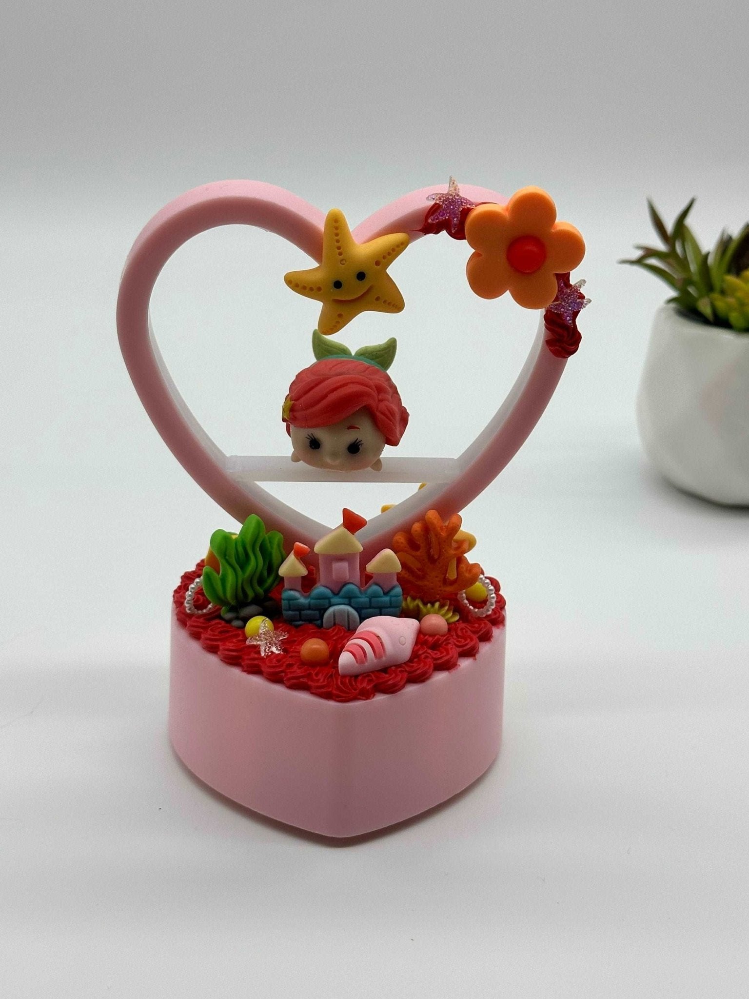 Little Accent Table Night Light, Lamp, Mermaid or Love Mouse Theme, Theme Park Engagement, Heart Shape Lamp Personalize
