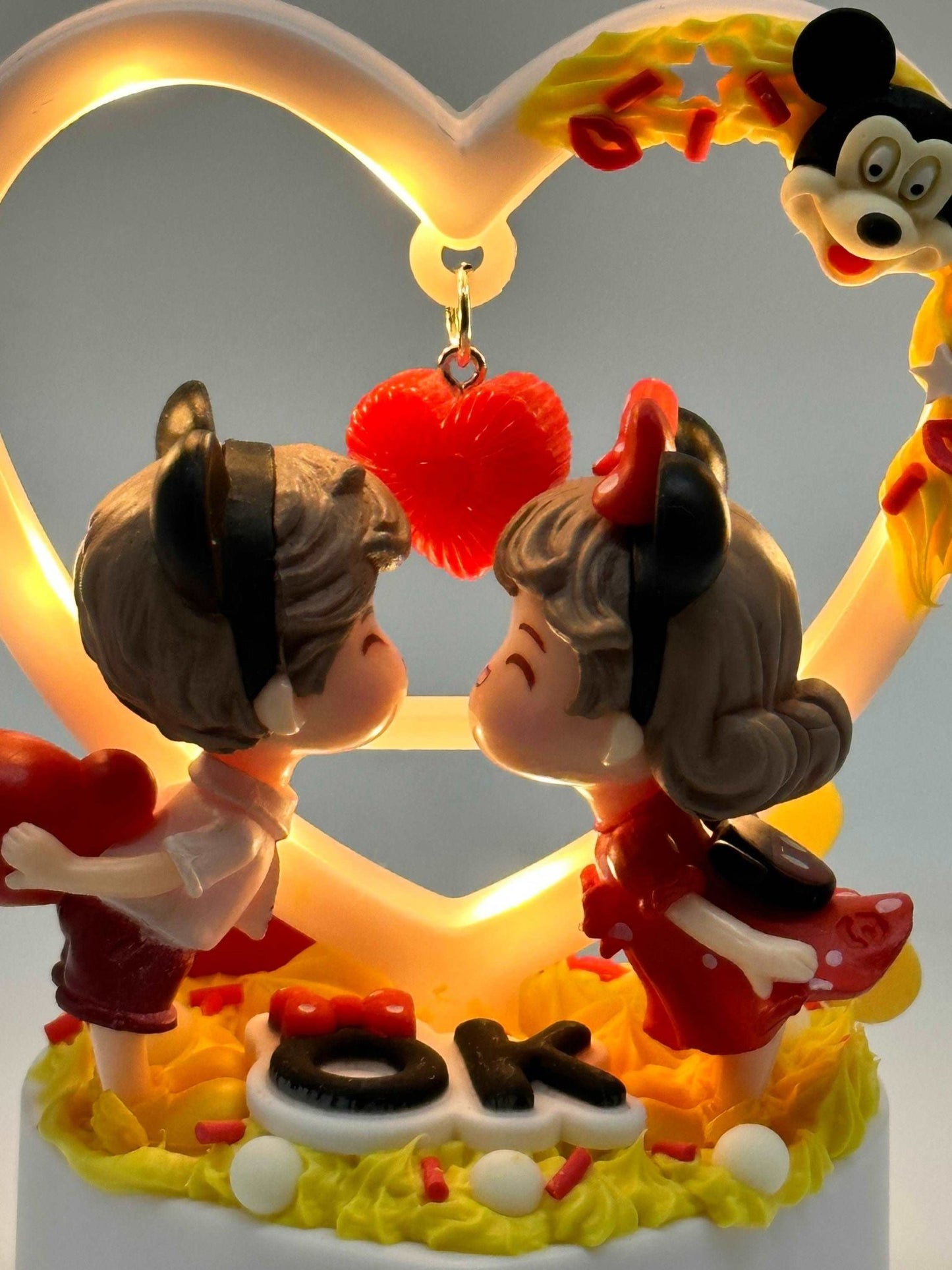 Little Accent Table Night Light, Lamp, Mermaid or Love Mouse Theme, Theme Park Engagement, Heart Shape Lamp Personalize