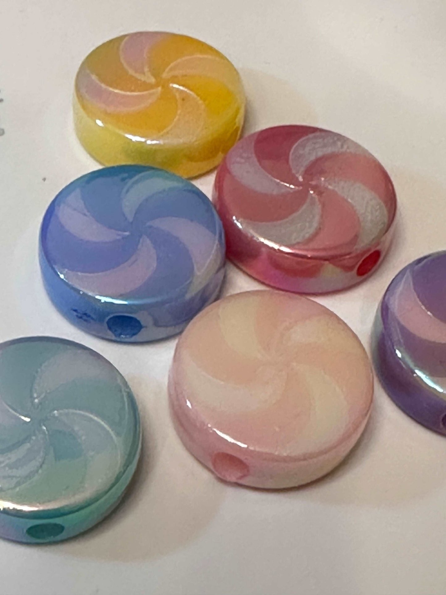 Peppermint Shape Acrylic Beads - Envoga Handbags