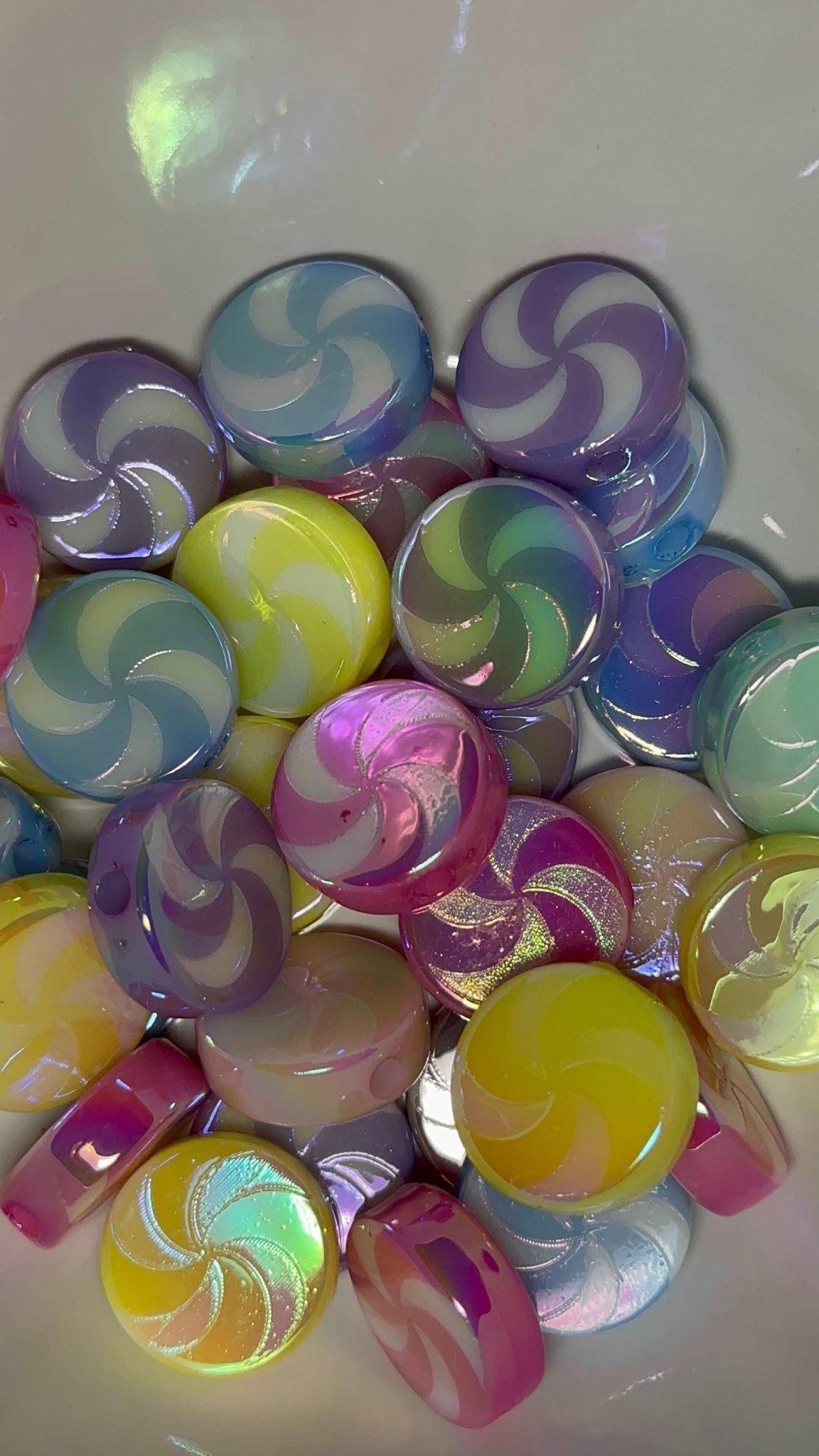 Peppermint Shape Acrylic Beads - Envoga Handbags