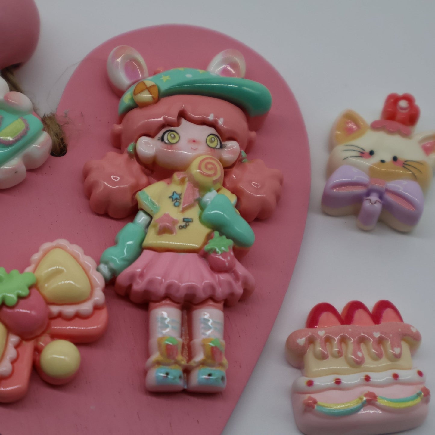 Pink and Flowers Charms Kitty, Cake, Purse, Bow, Bear, Girl - Envoga Handbags
