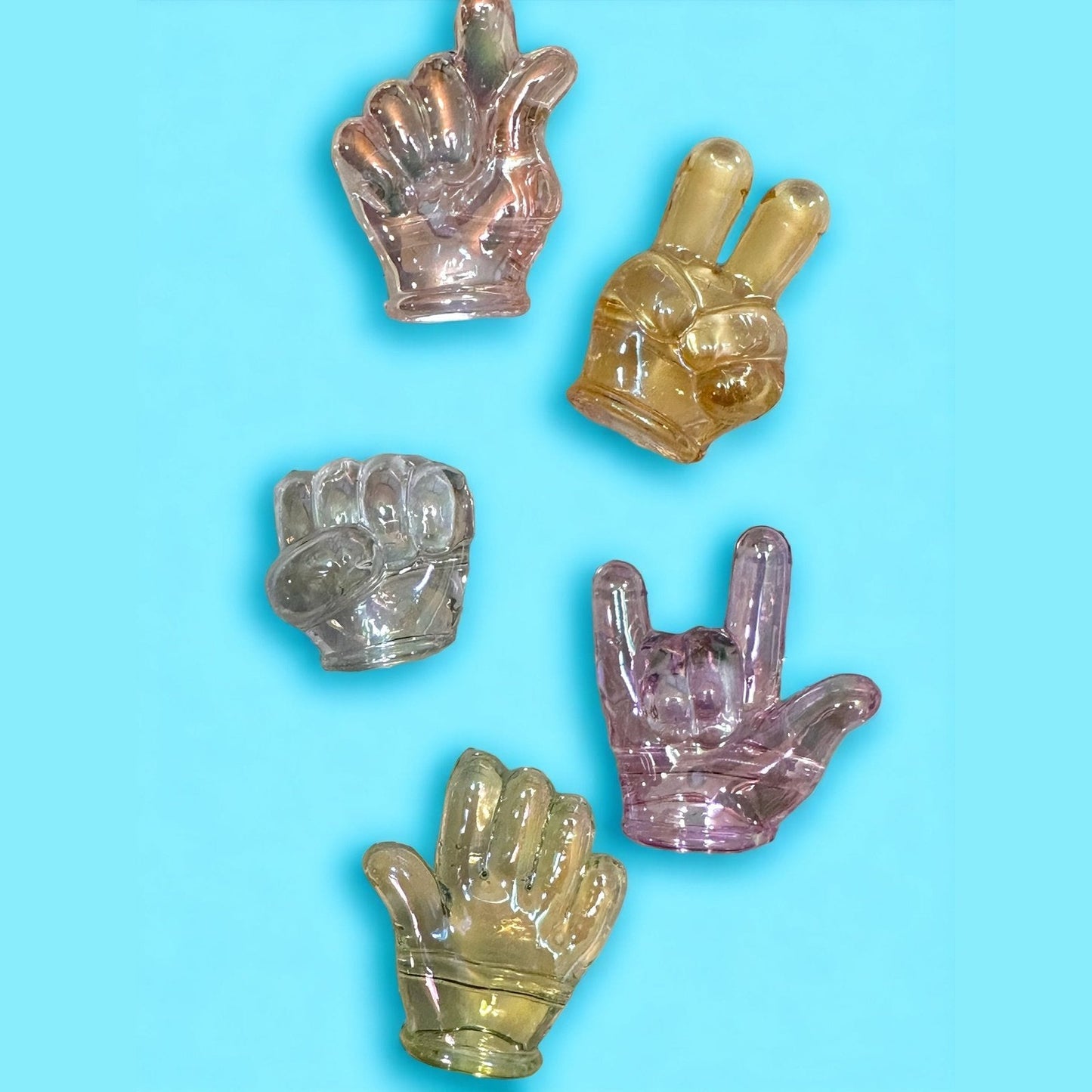 Sign Language Hands Charms Luminous - Envoga HandbagsFlatback Charms