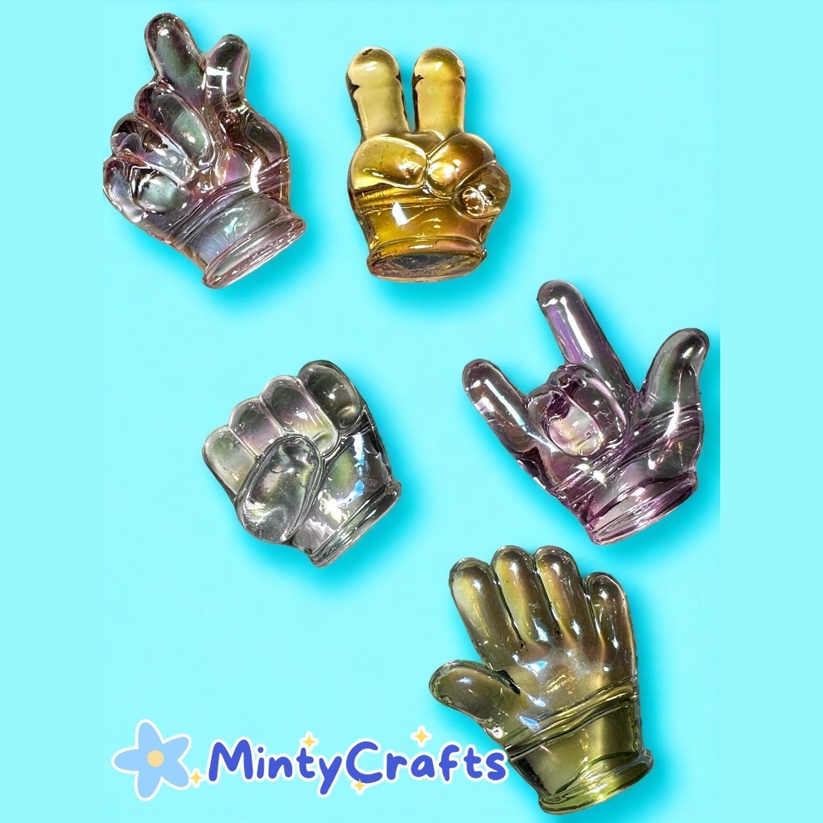 Sign Language Hands Charms Luminous - Envoga HandbagsFlatback Charms