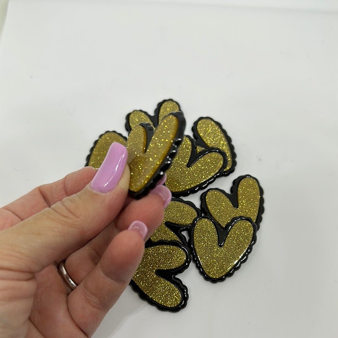 Acrylic Gold Hearts Charms for DIY - Envoga Handbags