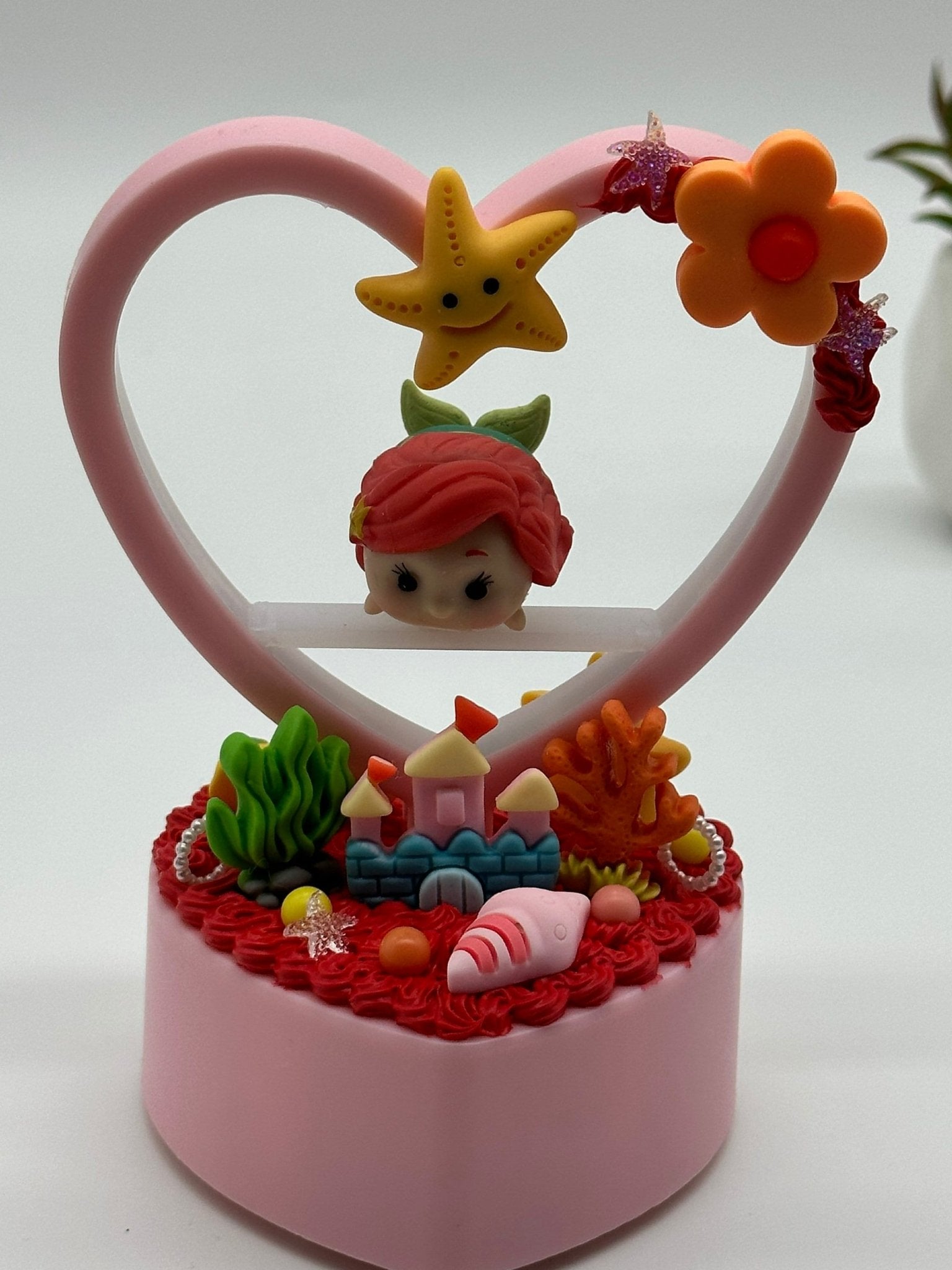 Little Accent Table Night Light, Lamp, Mermaid or Love Mouse Theme, Theme Park Engagement, Heart Shape Lamp Personalize