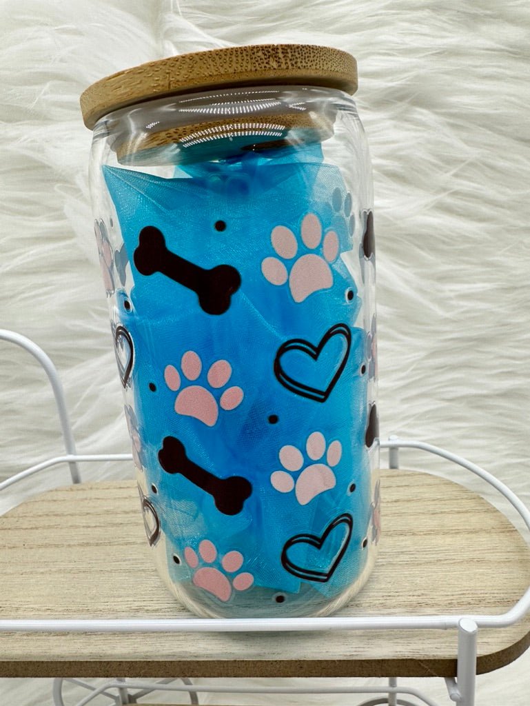 Pet Paws Love Glass Can Beverage Cup - Envoga HandbagsGlassware